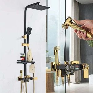 COOCHEER Wall Mounted Shower Column Shower System with LED Digital Display Shower Set Height Adjustable Shower Kit COOCHEER Wall Mounted Shower Column Shower System with LED Digital Display Shower Set Height Adjustable Shower Kit