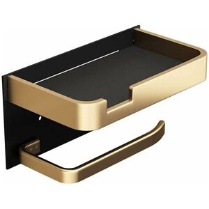 YMYNY Wall Mounted Toilet Paper Holder with Phone Holder, Modern Viscose Toilet Paper Roll Holder, Black Gold Bathroom Toilet Paper Holder loy YMYNY Wall Mounted Toilet Paper Holder with Phone Holder, Modern Viscose Toilet Paper Roll Holder, Black Gold Bathroom Toilet Paper Holder loy