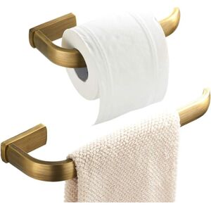 Serbia - Ensemble d'accessoires de salle de bain 2 pièces - Anneau de serviette mural en laiton et porte-papier hygiénique, bronze brossé Serbia - Ensemble d'accessoires de salle de bain 2 pièces - Anneau de serviette mural en laiton et porte-papier hygiénique, bronze brossé