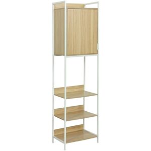 Sweeek - Wardrobe module with 5 shelves and 1 door, Clever, White, 60x48x190 cm Sweeek - Wardrobe module with 5 shelves and 1 door, Clever, White, 60x48x190 cm