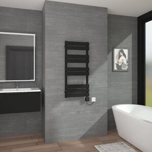 Warmehaus - Black Flat Thermostatic Electric Towel Rail wifi Timer 1000x450mm Warmehaus - Black Flat Thermostatic Electric Towel Rail wifi Timer 1000x450mm