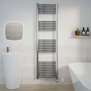 Warmehaus - Curved Towel Rail Thermostatic Timer Chrome 1800x500mm 800W Warmehaus - Curved Towel Rail Thermostatic Timer Chrome 1800x500mm 800W