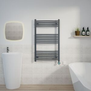 Warmehaus - Curved Towel Rail Thermostatic Timer Anthracite 1000x600mm 600W Warmehaus - Curved Towel Rail Thermostatic Timer Anthracite 1000x600mm 600W