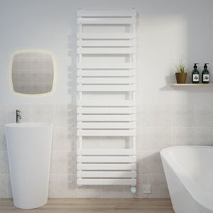 WARMEHAUS Flat Electric Towel Rail Thermostatic Timer White 1800x600mm WARMEHAUS Flat Electric Towel Rail Thermostatic Timer White 1800x600mm