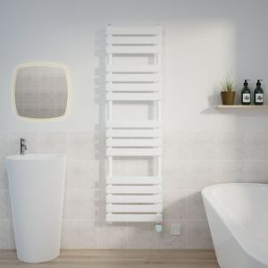 Warmehaus - Flat Electric Towel Rail Thermostatic Timer White 1600x450mm Warmehaus - Flat Electric Towel Rail Thermostatic Timer White 1600x450mm