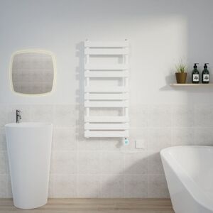 Warmehaus - Flat Electric Towel Rail Thermostatic Timer White 1000x450mm Warmehaus - Flat Electric Towel Rail Thermostatic Timer White 1000x450mm