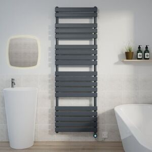 Warmehaus - Flat Electric Towel Rail Thermostatic Timer Grey 1800x600mm Warmehaus - Flat Electric Towel Rail Thermostatic Timer Grey 1800x600mm