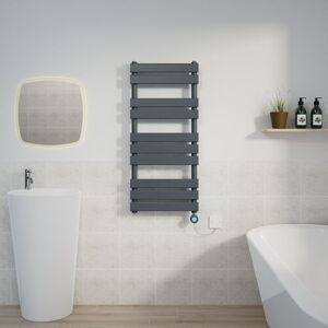 Warmehaus - Flat Electric Towel Rail Thermostatic Timer grey 1000x450mm Warmehaus - Flat Electric Towel Rail Thermostatic Timer grey 1000x450mm