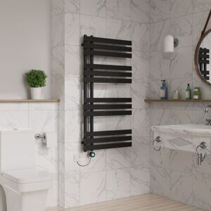 Warmehaus - WiFi Electric Towel Rail Timer d Tube 1200x600mm Black Warmehaus - WiFi Electric Towel Rail Timer d Tube 1200x600mm Black