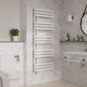 WARMEHAUS WiFi Electric Towel Rail Timer D Tube 1600x600mm White WARMEHAUS WiFi Electric Towel Rail Timer D Tube 1600x600mm White