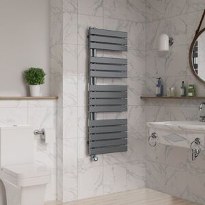 Warmehaus - WiFi Thermostatic Electric Towel Rail Flat 1380x500mm Gunmetal Warmehaus - WiFi Thermostatic Electric Towel Rail Flat 1380x500mm Gunmetal
