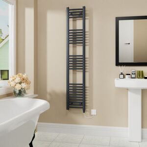 Warmehaus - Electric Curved Bathroom Radiator Anthracite 1600x300mm Warmehaus - Electric Curved Bathroom Radiator Anthracite 1600x300mm