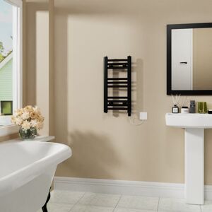 Warmehaus - Electric Curved Bathroom Radiator Black 600x300mm Warmehaus - Electric Curved Bathroom Radiator Black 600x300mm