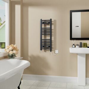 Warmehaus - Electric Curved Bathroom Radiator Anthracite 800x300mm Warmehaus - Electric Curved Bathroom Radiator Anthracite 800x300mm