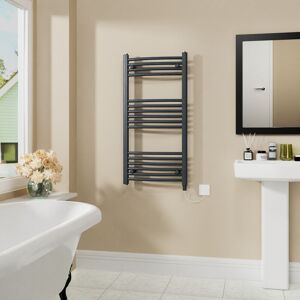 Warmehaus - Electric Curved Bathroom Radiator Anthracite 1000x500mm Warmehaus - Electric Curved Bathroom Radiator Anthracite 1000x500mm