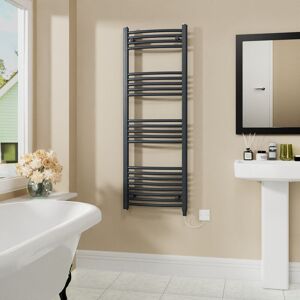 Warmehaus - Electric Curved Bathroom Radiator Anthracite 1400x500mm Warmehaus - Electric Curved Bathroom Radiator Anthracite 1400x500mm