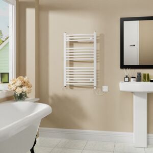 Warmehaus - Electric Curved Bathroom Radiator White 800x500mm Warmehaus - Electric Curved Bathroom Radiator White 800x500mm