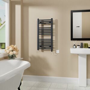 Warmehaus - Electric Bathroom Radiator Straight Anthracite 800x400mm 400W Warmehaus - Electric Bathroom Radiator Straight Anthracite 800x400mm 400W