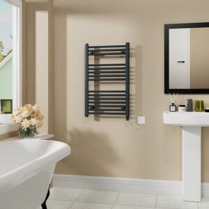Warmehaus - Electric Bathroom Radiator Straight Anthracite 800x500mm 400W Warmehaus - Electric Bathroom Radiator Straight Anthracite 800x500mm 400W
