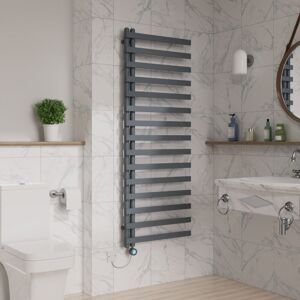 Warmehaus - 1600x600mm Electric Thermostatic Towel Rail Timer Sand Grey Warmehaus - 1600x600mm Electric Thermostatic Towel Rail Timer Sand Grey
