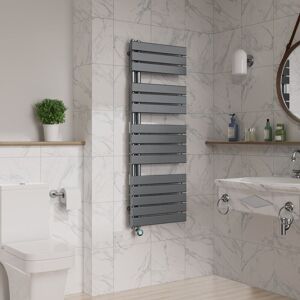 Warmehaus - Electric Towel Rail Flat Thermostatic Gunmetal 1380x500mm Warmehaus - Electric Towel Rail Flat Thermostatic Gunmetal 1380x500mm