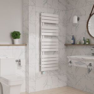 Warmehaus - Electric Towel Rail Flat Thermostatic White 1380x500mm Warmehaus - Electric Towel Rail Flat Thermostatic White 1380x500mm