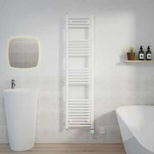 Warmehaus - Thermostatic Towel Rail Straight Timer White 1600x400mm Warmehaus - Thermostatic Towel Rail Straight Timer White 1600x400mm