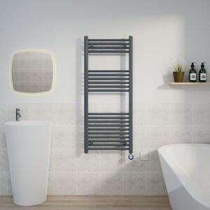Warmehaus - Thermostatic Towel Rail Straight Timer Grey/Chrome 1200x500mm Warmehaus - Thermostatic Towel Rail Straight Timer Grey/Chrome 1200x500mm