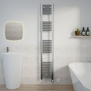 WARMEHAUS Thermostatic Towel Rail Straight Timer Chrome 1800x300mm WARMEHAUS Thermostatic Towel Rail Straight Timer Chrome 1800x300mm