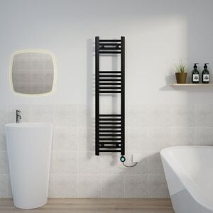Warmehaus - Thermostatic Towel Rail Straight Timer Black 1200x300mm Warmehaus - Thermostatic Towel Rail Straight Timer Black 1200x300mm