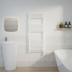 Warmehaus - Thermostatic Towel Rail Straight Timer White 1200x500mm Warmehaus - Thermostatic Towel Rail Straight Timer White 1200x500mm