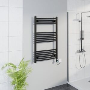 WARMEHAUS WiFi Thermostatic Curved Towel Rail Timer Black 1000x600mm WARMEHAUS WiFi Thermostatic Curved Towel Rail Timer Black 1000x600mm