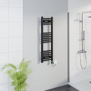 Warmehaus - WiFi Thermostatic Curved Towel Rail Timer Black 1000x300mm Warmehaus - WiFi Thermostatic Curved Towel Rail Timer Black 1000x300mm