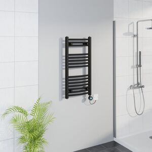 Warmehaus - WiFi Thermostatic Curved Towel Rail Timer Black 800x400mm Warmehaus - WiFi Thermostatic Curved Towel Rail Timer Black 800x400mm