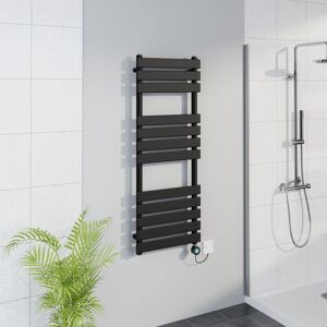 Warmehaus - WiFi Thermostatic Flat Towel Rail Timer Black 1200x450mm Warmehaus - WiFi Thermostatic Flat Towel Rail Timer Black 1200x450mm