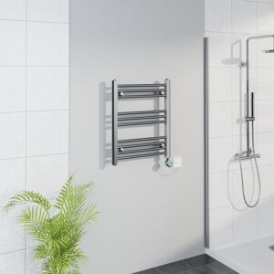Warmehaus - WiFi Thermostatic Straight Towel Rail Timer Chrome 600x500mm Warmehaus - WiFi Thermostatic Straight Towel Rail Timer Chrome 600x500mm