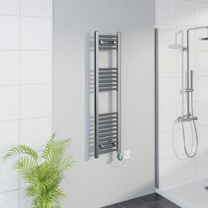WARMEHAUS WiFi Thermostatic Straight Towel Rail Timer Chrome 1200x300mm WARMEHAUS WiFi Thermostatic Straight Towel Rail Timer Chrome 1200x300mm