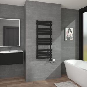 Warmehaus - WiFi Touch Screen Thermostatic Towel Rail Black Flat1200x500mm Warmehaus - WiFi Touch Screen Thermostatic Towel Rail Black Flat1200x500mm