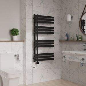 Warmehaus - Touch Screen Electric d Tube Towel Rail 1200x600mm Black Warmehaus - Touch Screen Electric d Tube Towel Rail 1200x600mm Black