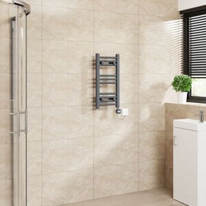 Warmehaus - Touch Screen Thermostatic Straight Towel Rail Grey 600x300mm Warmehaus - Touch Screen Thermostatic Straight Towel Rail Grey 600x300mm