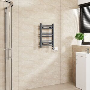 Warmehaus - Touch Screen Thermostatic Straight Towel Rail Grey 600x400mm Warmehaus - Touch Screen Thermostatic Straight Towel Rail Grey 600x400mm