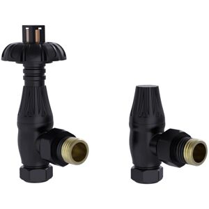 Warmehaus Traditional Antique Style Brass Thermostatic Radiator Valve Lockshield Heated Towel Rail Angled TRV Black Warmehaus Traditional Antique Style Brass Thermostatic Radiator Valve Lockshield Heated Towel Rail Angled TRV Black