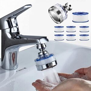 Linghhang - Water Filter Faucet with 6 pp Cotton Filter Elements,Universal Anti-Limescale Faucet Filter,360° Rotating Sprayer Head Linghhang - Water Filter Faucet with 6 pp Cotton Filter Elements,Universal Anti-Limescale Faucet Filter,360° Rotating Sprayer Head
