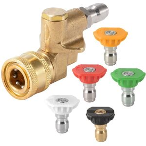 CYSLMUK Water Gun Conversion Head for High Pressure Cleaning Machine 360 Degree Adjustable Accessories 1/4 Cleaning Connector (0 Degree, 15 Degree, 25 CYSLMUK Water Gun Conversion Head for High Pressure Cleaning Machine 360 Degree Adjustable Accessories 1/4 Cleaning Connector (0 Degree, 15 Degree, 25