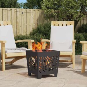 Fire Pit Black 40 x 40 x 40 cm Cold-rolled steel Vidaxl Fire Pit Black 40 x 40 x 40 cm Cold-rolled steel Vidaxl