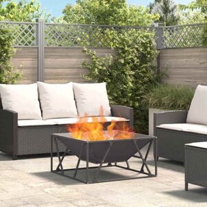 Fire Pit Black 80 x 80 x 40 cm Cold-rolled steel Vidaxl Fire Pit Black 80 x 80 x 40 cm Cold-rolled steel Vidaxl