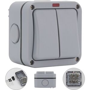 Weatherproof Switch 20A Control Switch IP66 2 Way Double Light Switch Outdoor Garden Rainproof Double Switch Weatherproof Switch 20A Control Switch IP66 2 Way Double Light Switch Outdoor Garden Rainproof Double Switch