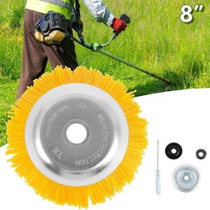 YMYNY Weed Trimmer Head, Nylon Rotary Brush, Round Trimmer Head with 4 Mounting Accessories, Weed Brush Head for Garden Street Brushcutter mumu YMYNY Weed Trimmer Head, Nylon Rotary Brush, Round Trimmer Head with 4 Mounting Accessories, Weed Brush Head for Garden Street Brushcutter mumu