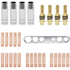 TLILY Welding Accessories -15 / Mb-15 Set of 28 Gas Nozzles + Nozzle Holder Current for Mig Torches TLILY Welding Accessories -15 / Mb-15 Set of 28 Gas Nozzles + Nozzle Holder Current for Mig Torches