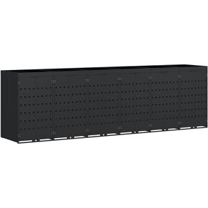 Wheelie Bin Storage for 6 Bins Black 408 x 77.5 x 121.5 cm vidaXL Wheelie Bin Storage for 6 Bins Black 408 x 77.5 x 121.5 cm vidaXL